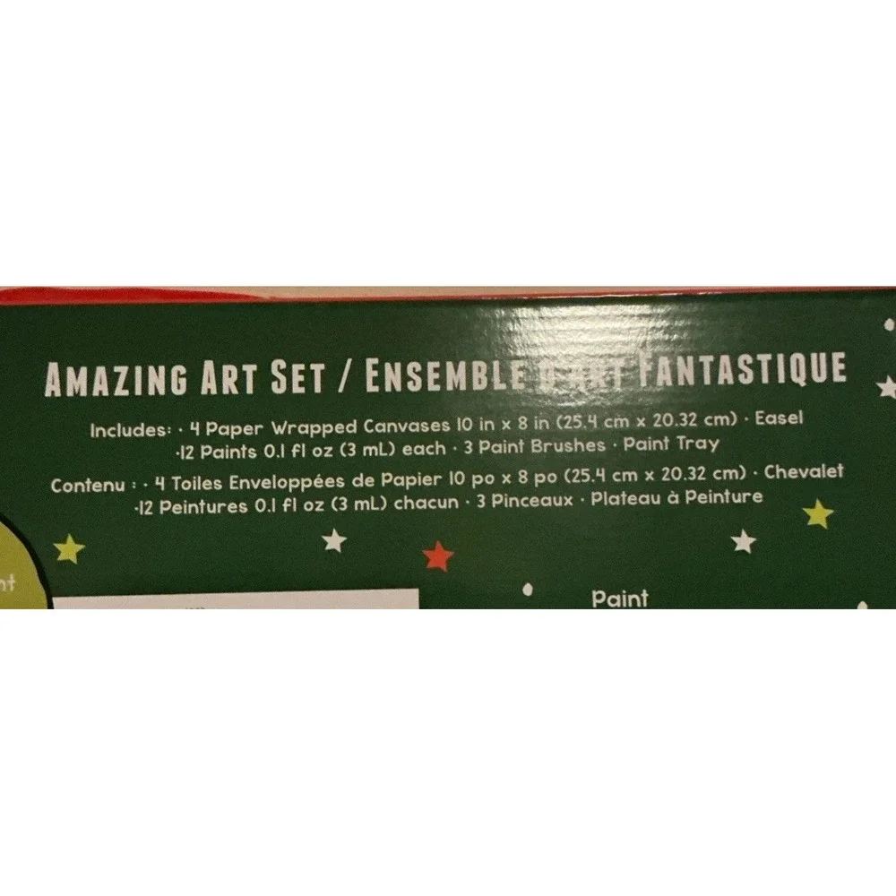 Dr. Suess The Grinch Amazing Art Set, 4 Canvases To Paint, New In Sealed‎ Box